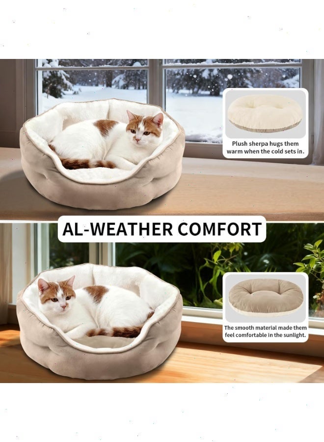 يواوليتي سرير قطط، سرير حيوانات أليفة، أريكة تقويمية، فراش قابل للغسل ومهدئ للحيوانات الأليفة، مريح للغاية ومقاوم للانزلاق، قاعدة مقاومة للانزلاق للقطط والكلاب الصغيرة والجراء والقطط الصغيرة - Image 4